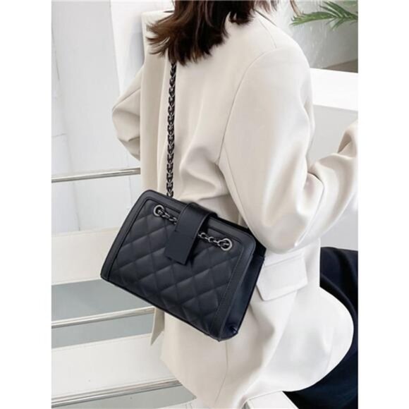 Quilted Chain Strap Shoulder Bag - Picture 5 of 7